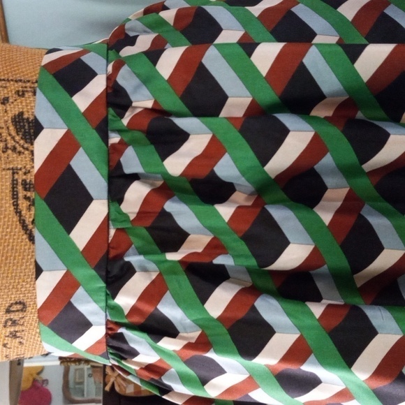 J. Crew Ratti Retro Silk Geometric Skirt in Simpatico Diamond Lattice NWT - Picture 3 of 16